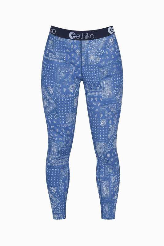 Ethika Women's Printed Leggings – Blue Paisley Multi