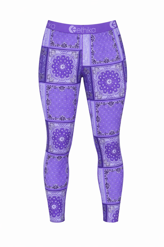 Ethika Women's Printed Leggings – Purple Paisley Multi