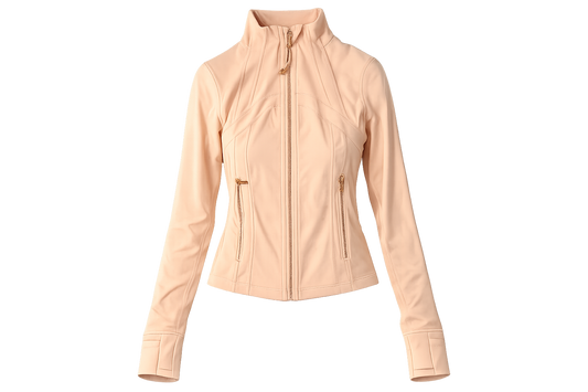 Lululemon Women's Peach Cropped Zip Jacket with Gold Accents