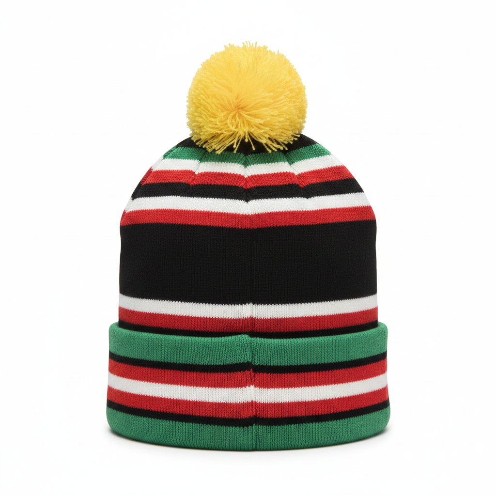 Ethika Sole Pom Beanie - Back White BG