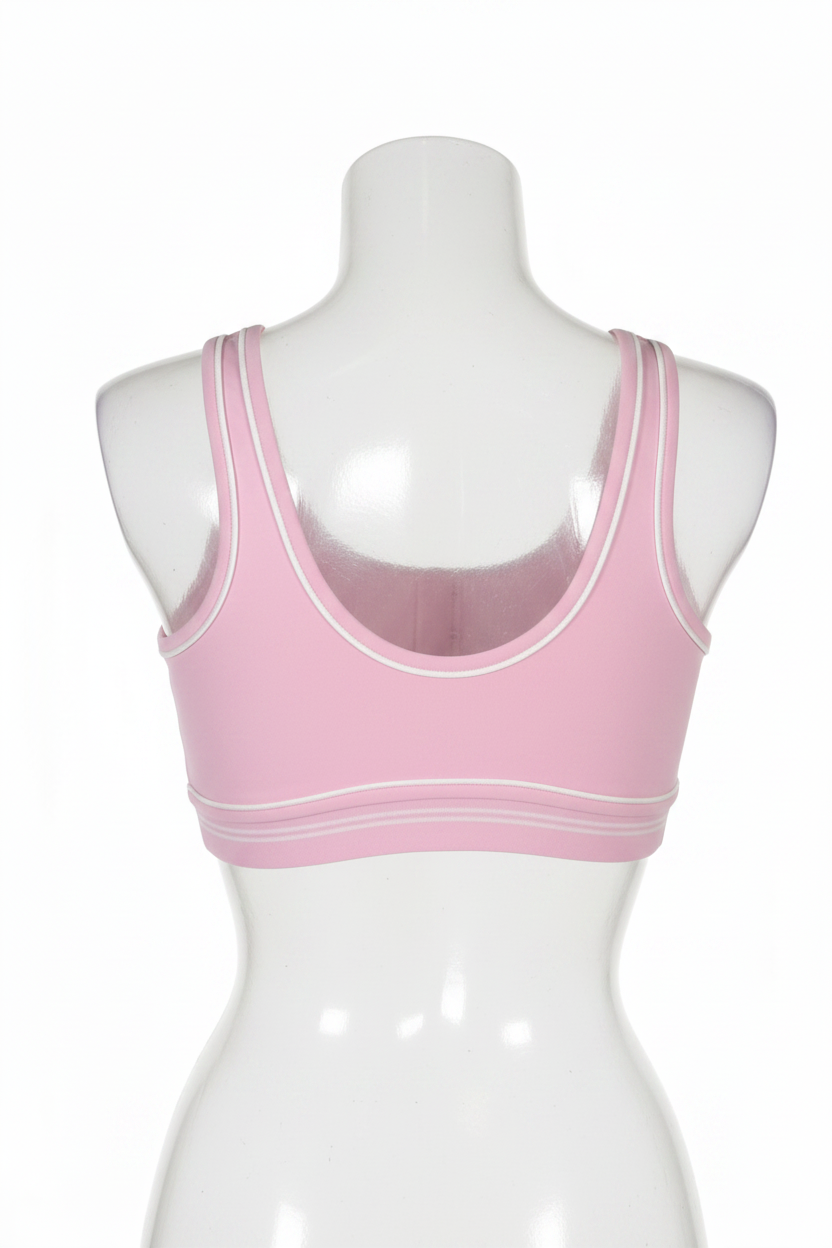 Alo Yoga Pink Sports Bra Back Ghost Mannequin