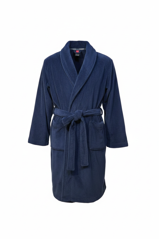 Hanes Men's Adjustable Plush Robe - Front View