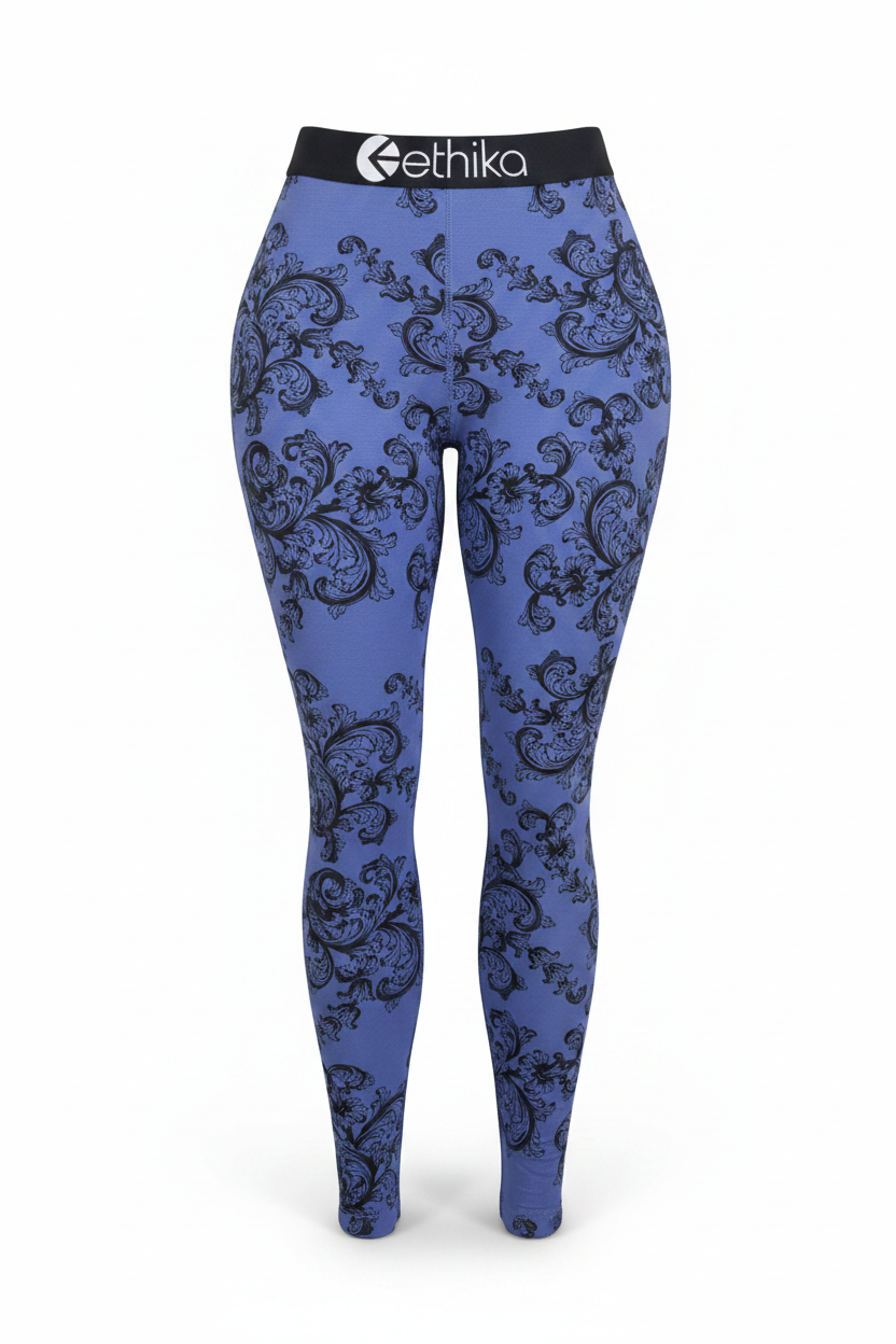 Ethika Girls Leggings Blue Paisley