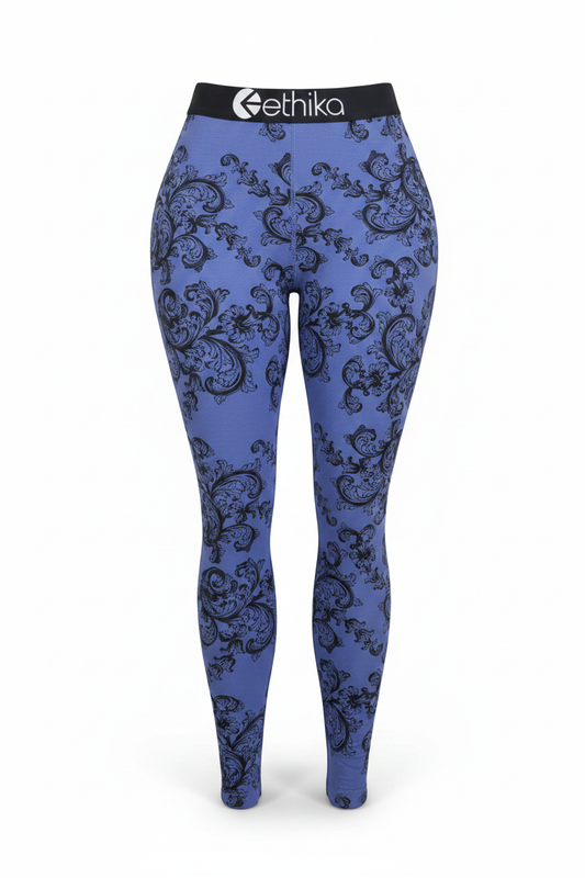 Ethika Girls Leggings Blue Paisley