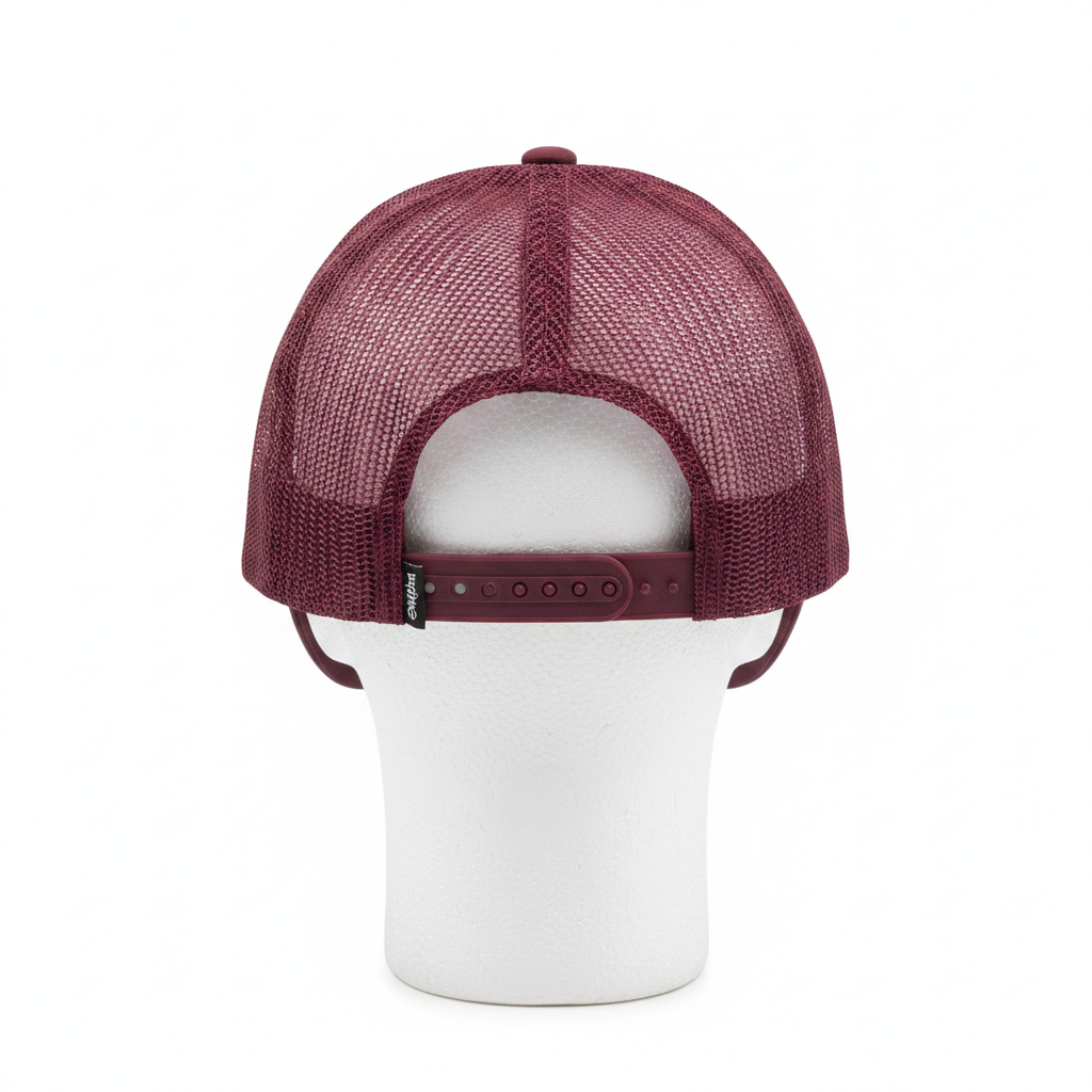 Ethika Trucker Hat in Maroon - Back View