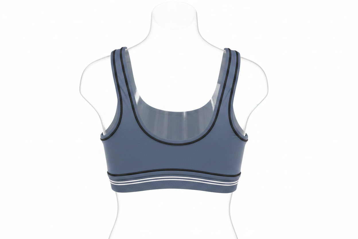 Alo Yoga Slate Blue Sports Bra Back