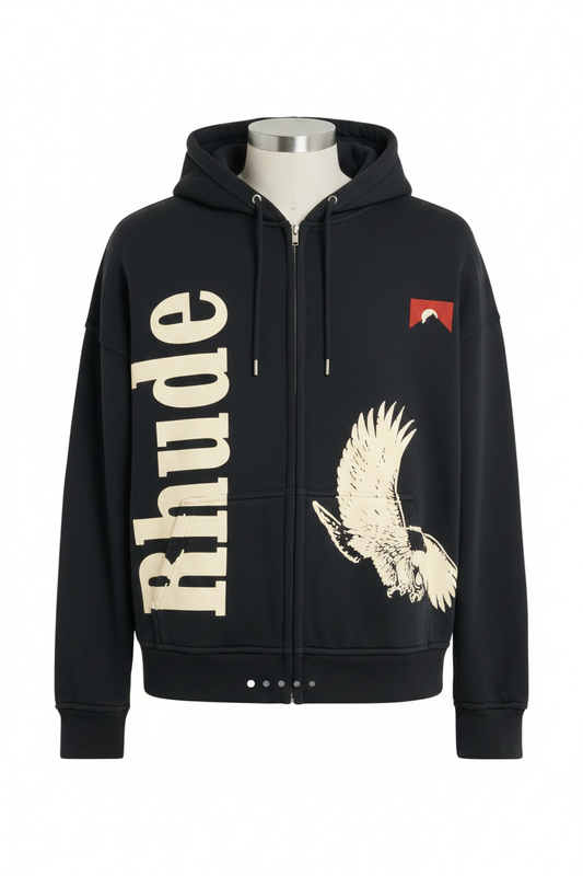 Rhude Eagle Pass Zip-Front Hoodie - Front