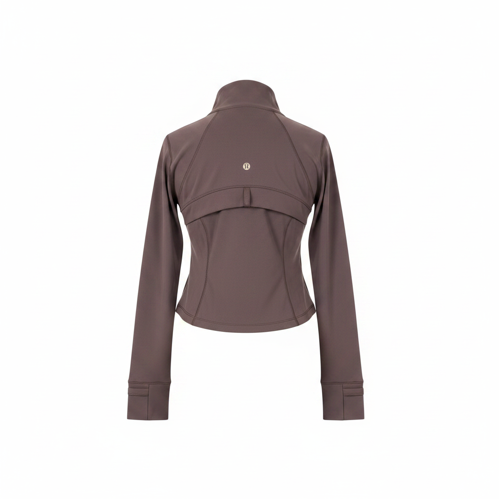 Lululemon Brown Crop Zip Jacket - Ghost Mannequin Back View