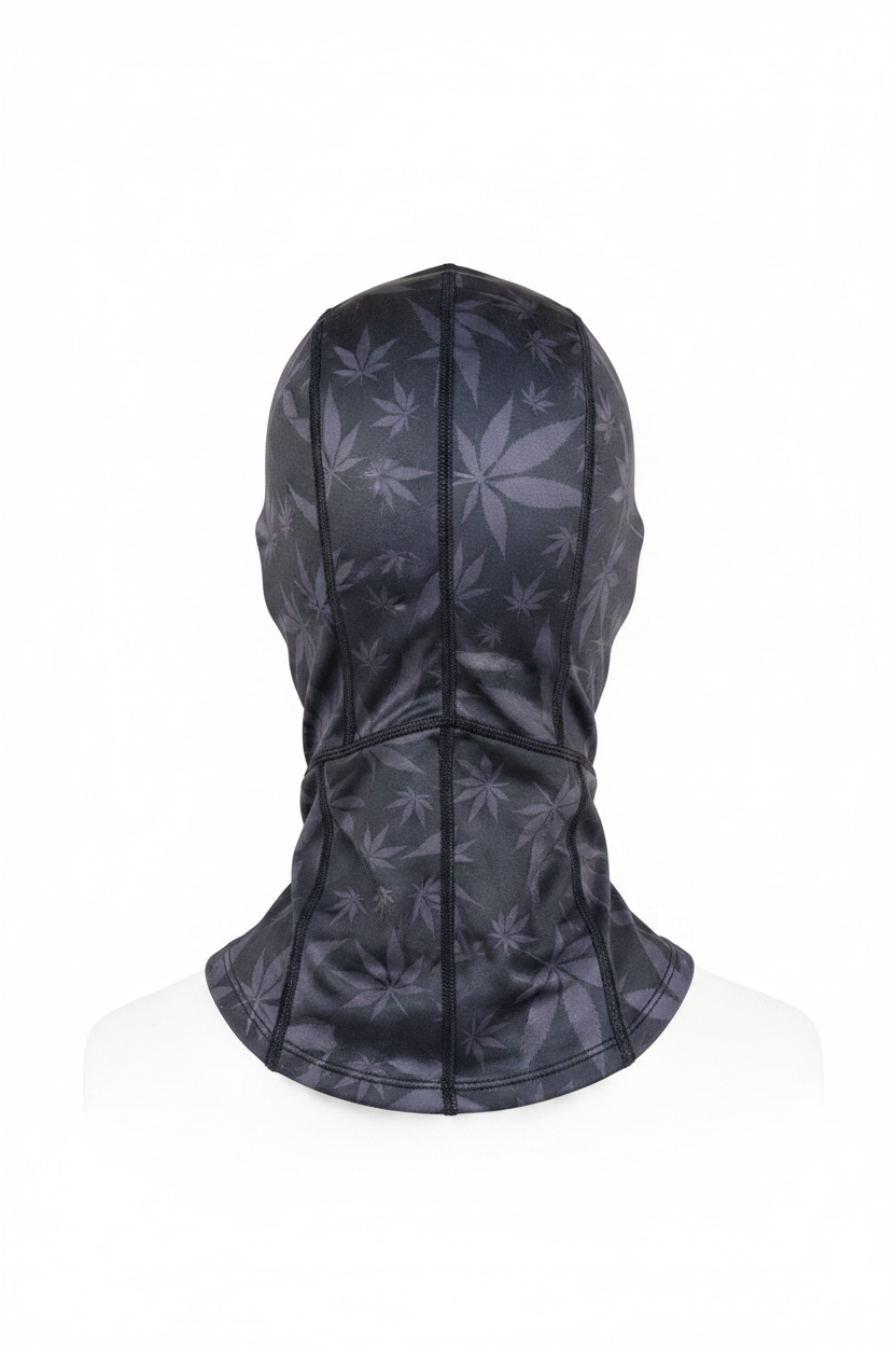 Ethika Shiesty Black Leaf Print back view ghost mannequin