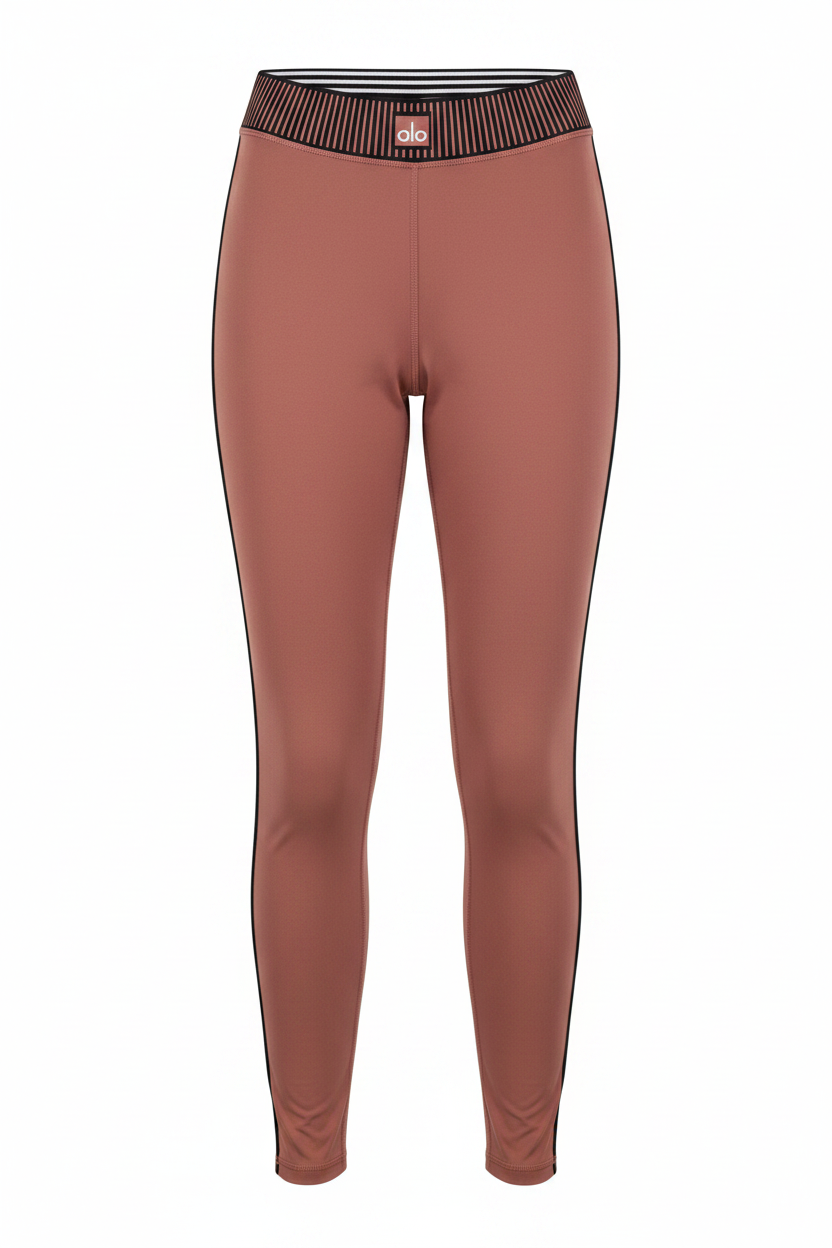 Alo Yoga Rust Leggings Ghost Mannequin Front