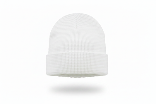 Waffle Knit Beanie White – No Label