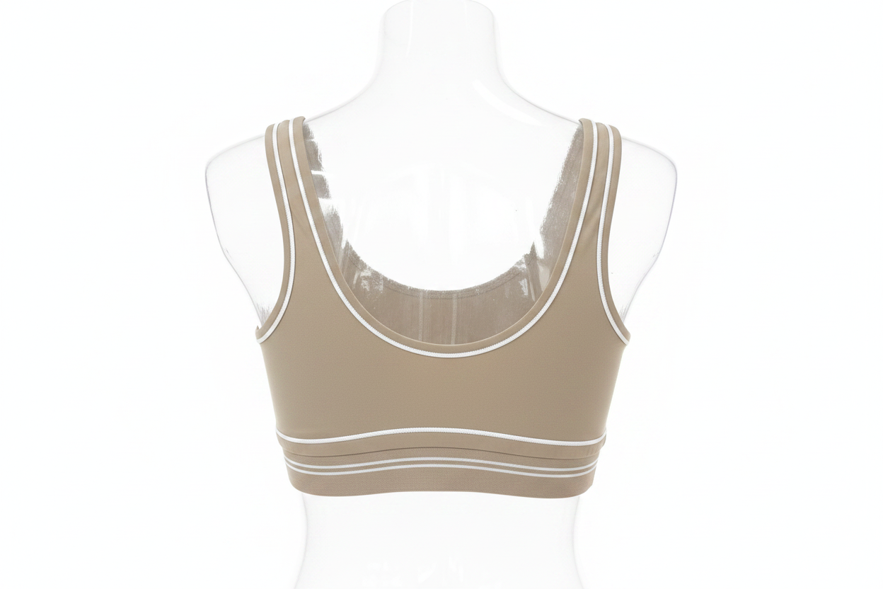 Alo Yoga Khaki Sports Bra Back