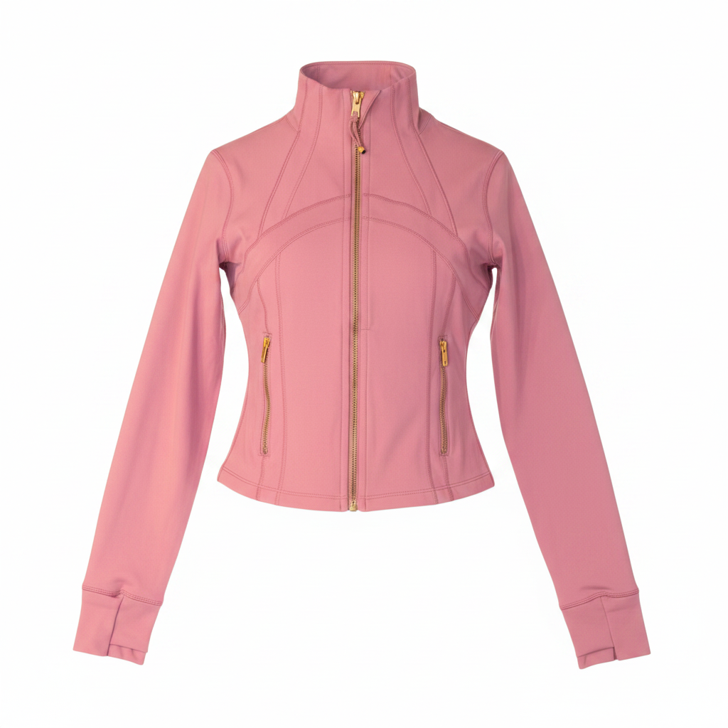 Lululemon Rose Crop Zip Jacket Front - Ghost Mannequin