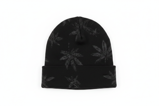 Plant Based Knit Beanie Black – Front Flat Lay