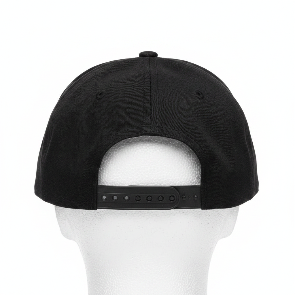 316 Snapback Hat Black - Ghost Mannequin Back