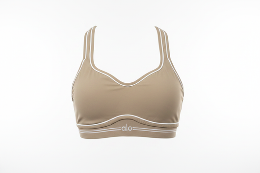 Alo Yoga Khaki Sports Bra Front