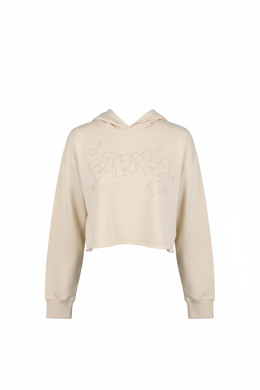 Women's Raw Edge Hoodie Starry Night front ghost mannequin