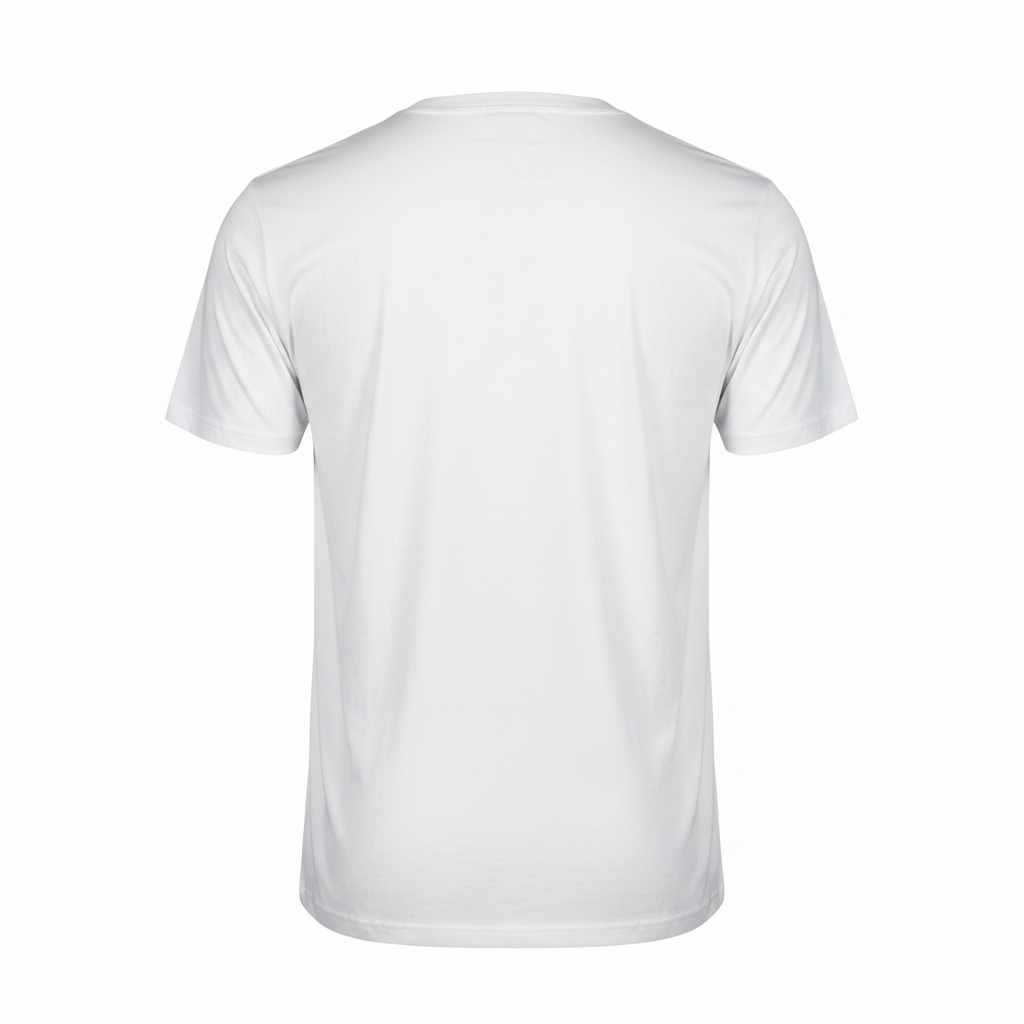 Men's White V-Neck T-Shirt Back Ghost Mannequin