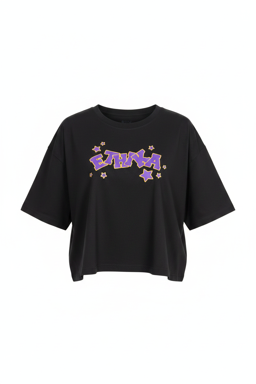 Women's Box Cut Tee Starry Night - Front No Bottom