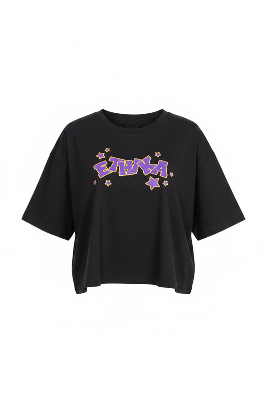 Women's Box Cut Tee Starry Night - Front No Bottom