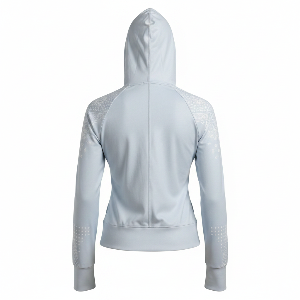 Women's Fitted Zip Hoodie - Back Ghost Mannequin